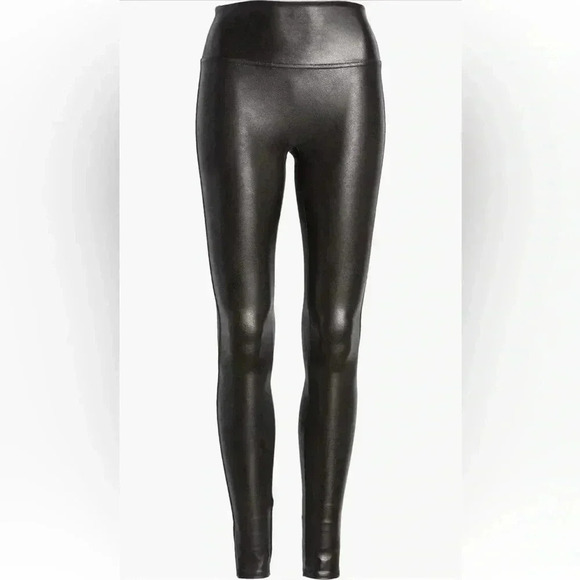 SPANX Faux Leather Leggings, Very Black, Size Medium - Picture 5 of 16